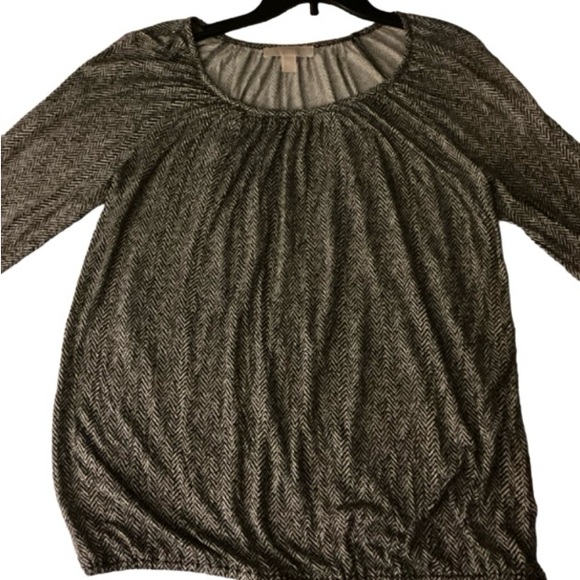 Michael Kors, M, black/white blouse. - Picture 3 of 6